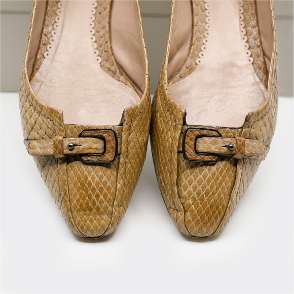 GIORGIO ARMANI Vintage Genuine Python Ballet Flats Size 37.5 Made in Italy - Picture 9 of 16